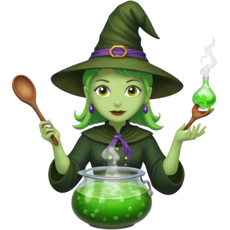 green witch cooking potion emoji