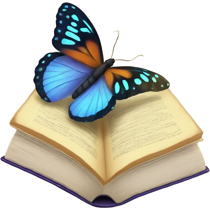 Butterfly and a book emoji