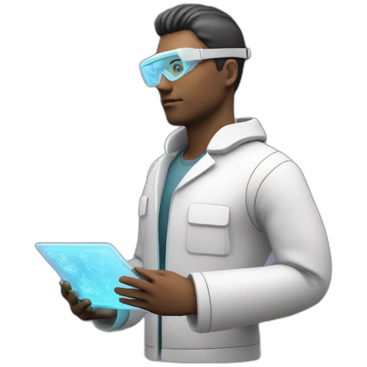 Futuristic-Biomedical-Engineer-studying-hologram-3d-model-of-breast emoji