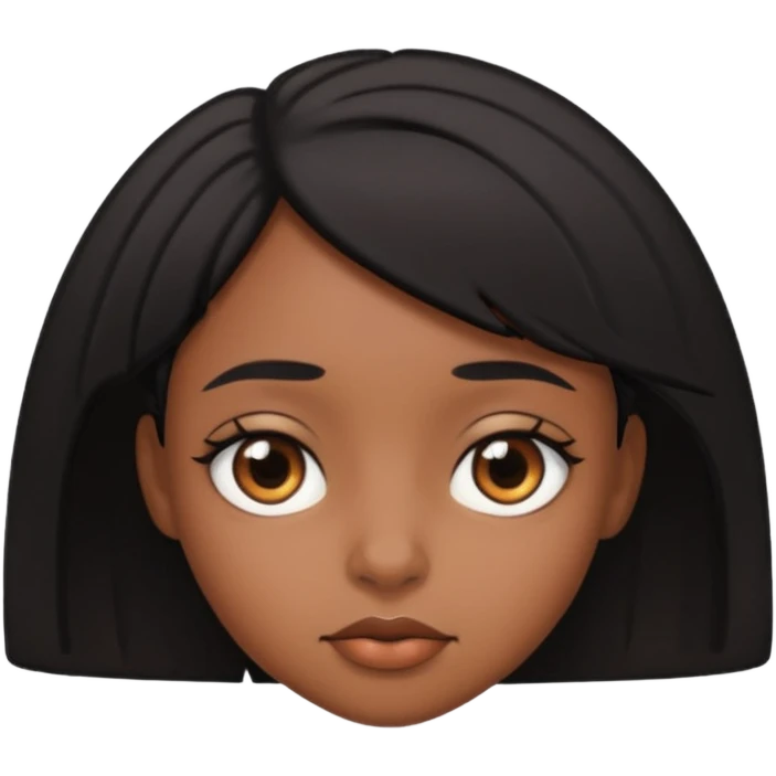 black girl with lazy eye emoji