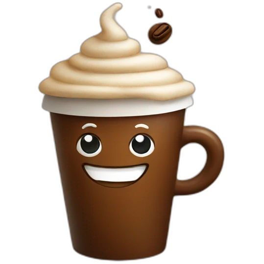 Happy poop with coffee emoji