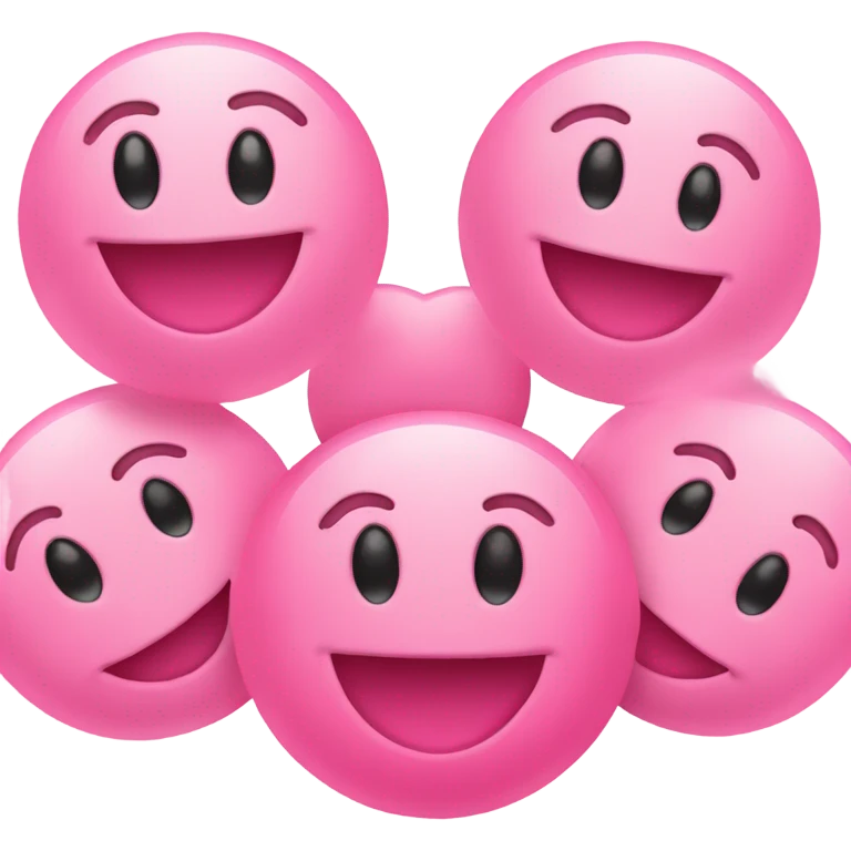 The blushing smiley with three hearts around it but the hearts are pink emoji