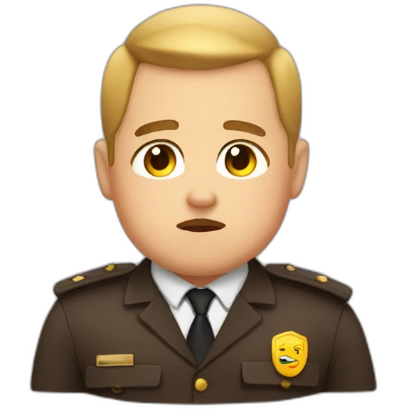 head cute brown fat security guard tears emoji