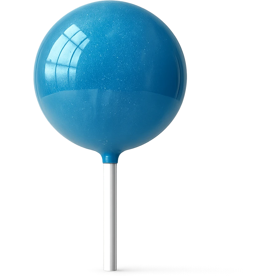 Change the lollipop color to blue in a realistic style, keep the background transparent. emoji