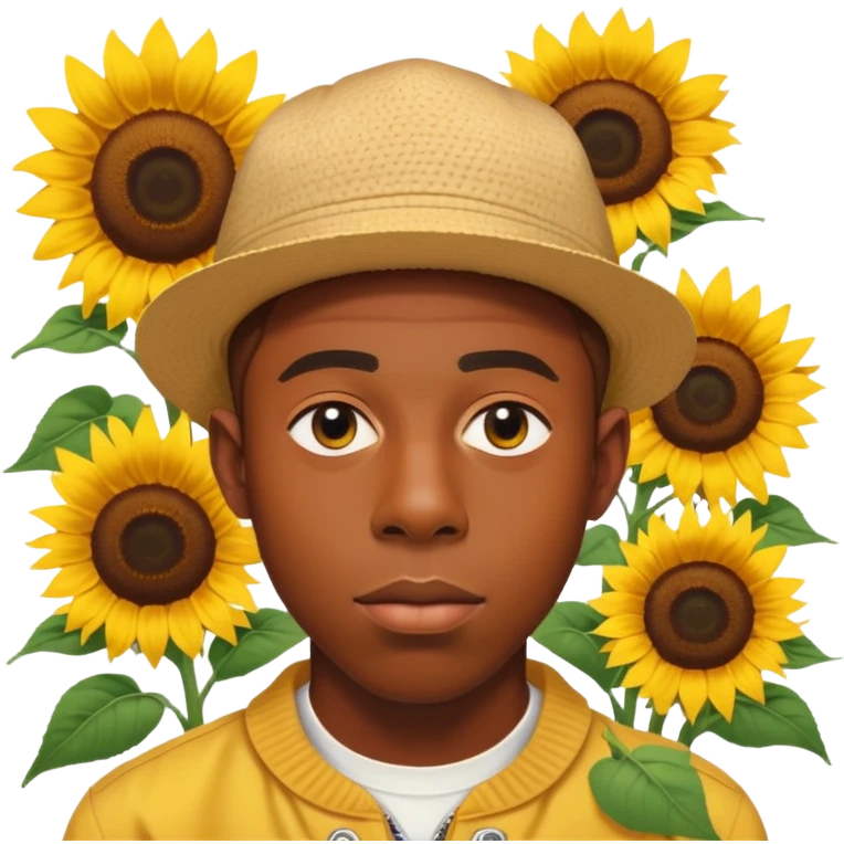 Tyler the creator with a sunflowers back emoji