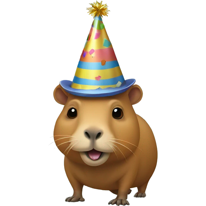 A capybara with party hat emoji