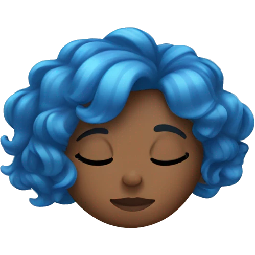 black girl with blue hair sleeping  emoji