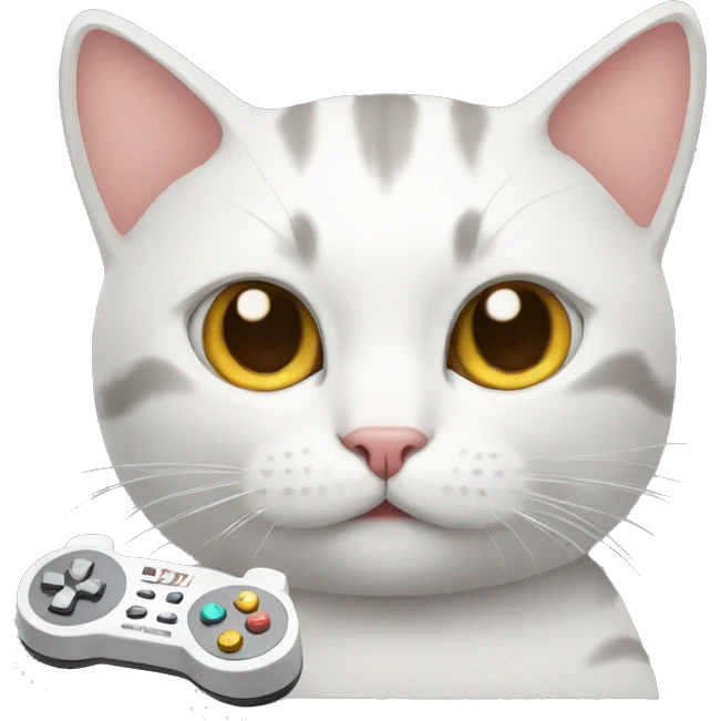 Cat with controller emoji
