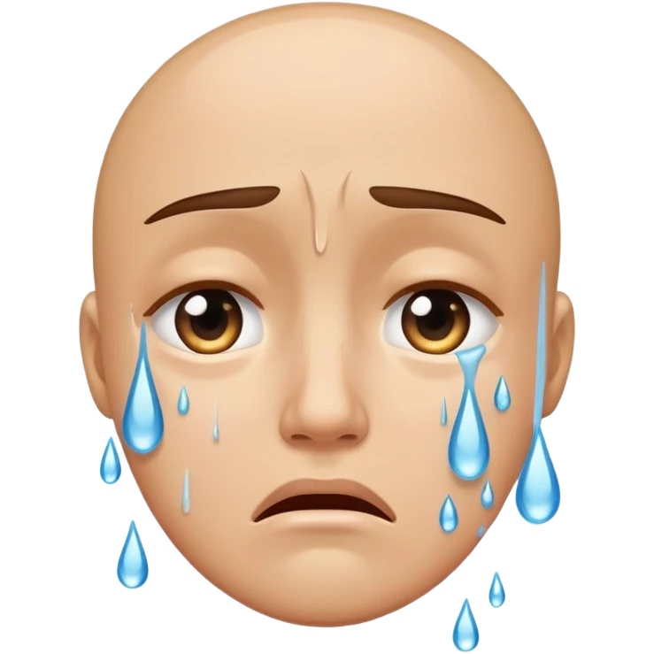 Face with tears flowing, crying emoji