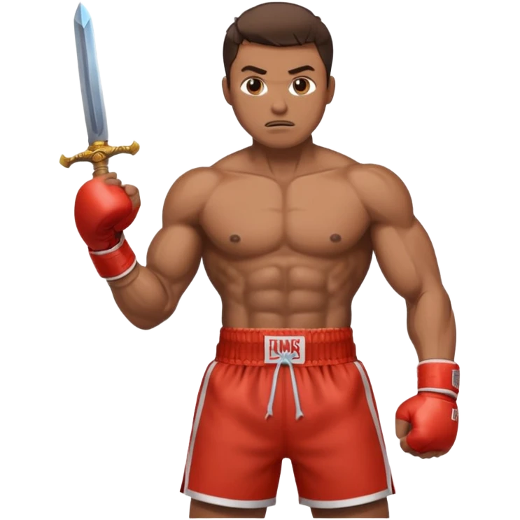 a man holding sword only boxer emoji