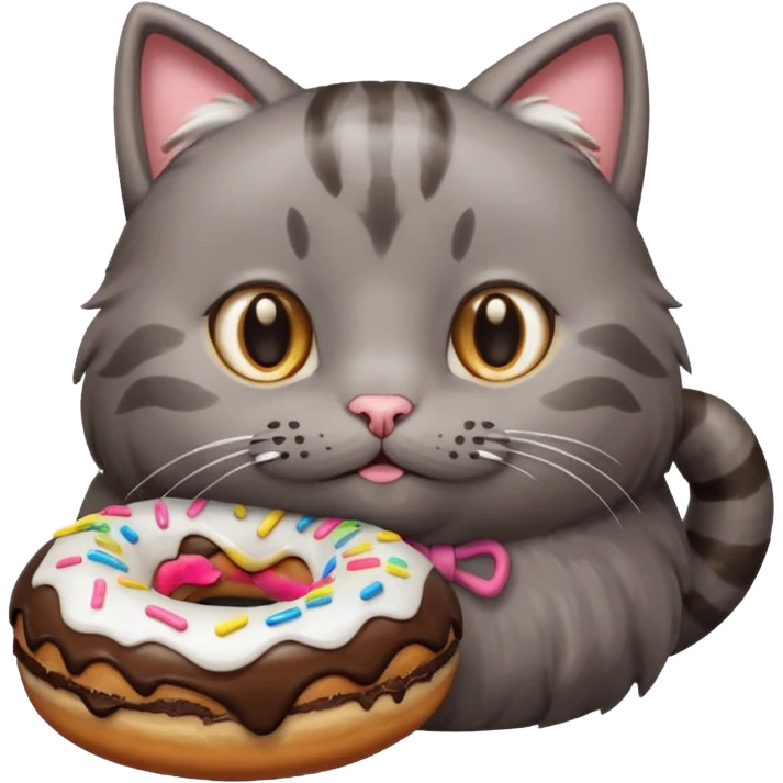cat grey donut emoji