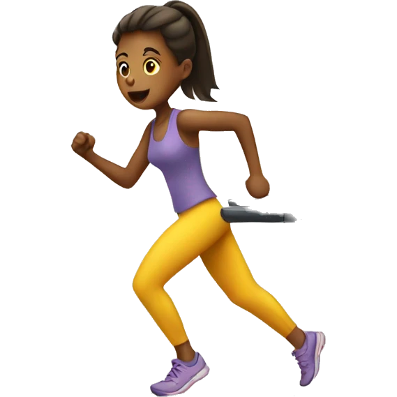 Girl running on a treadmill  emoji