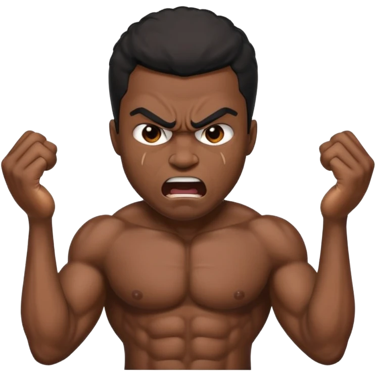 a angry black man whooping the air emoji