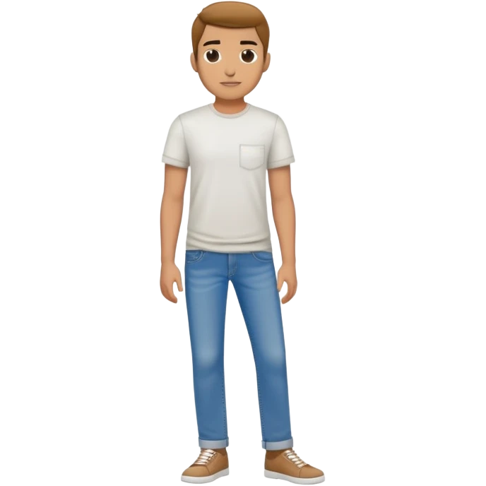 Full body person dressed in casual style, jeans and t-shirt emoji