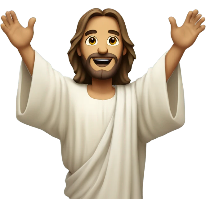Jesus with his arms open, asking you to come to Him. emoji
