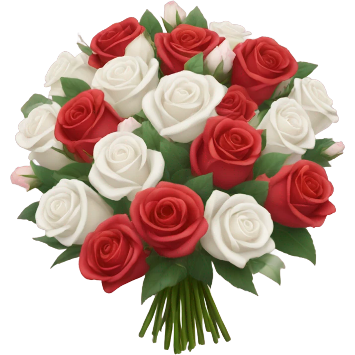 Bouquet of pink, white and red roses emoji