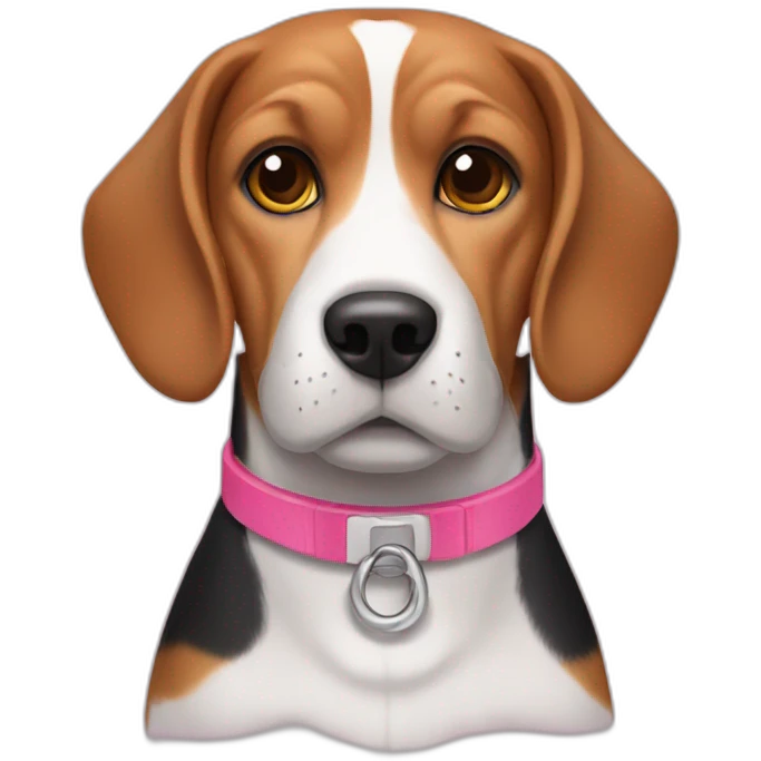 Beagle with pink collar emoji
