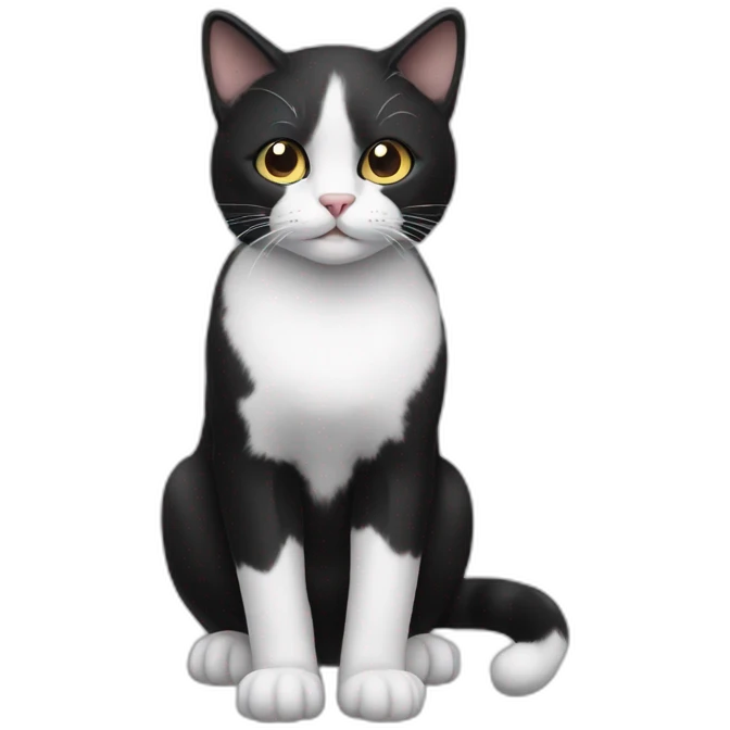 Black and White cat emoji