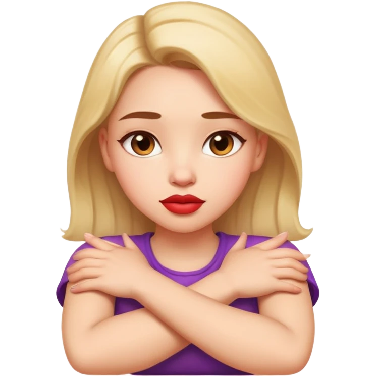 Girl big lips arms crossed on necks emoji
