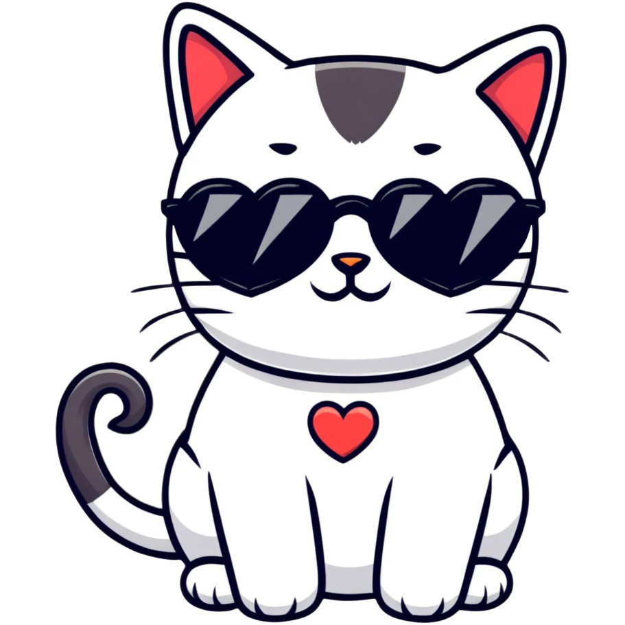 Cat wearing heart-shaped sunglasses emoji