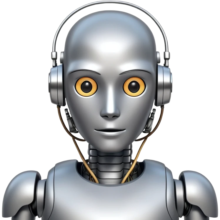 Humanoid robot, face + neck emoji