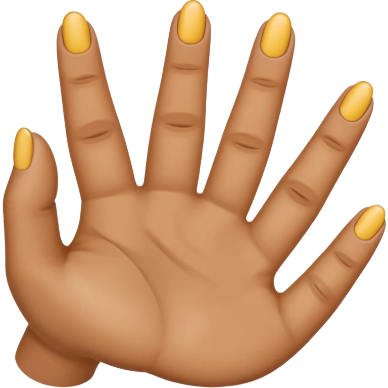 hand with ring finger extended, other fingers folded, apple emoji style emoji