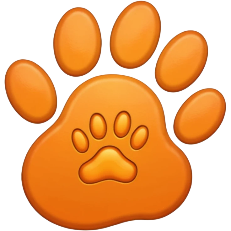 a light pastel orange pawprint emoji