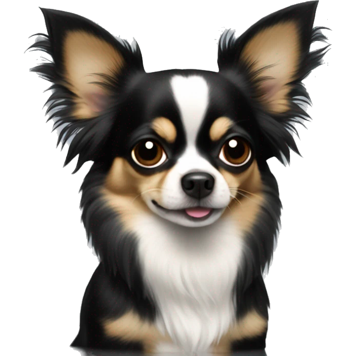 Longhair Chihuahua black emoji
