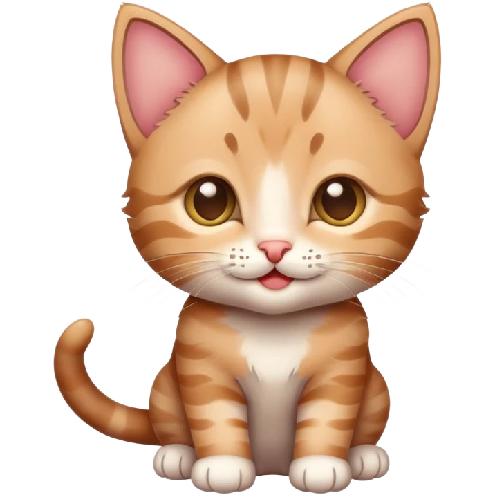 The kitten expresses love with eyes full of love and is very happy emoji
