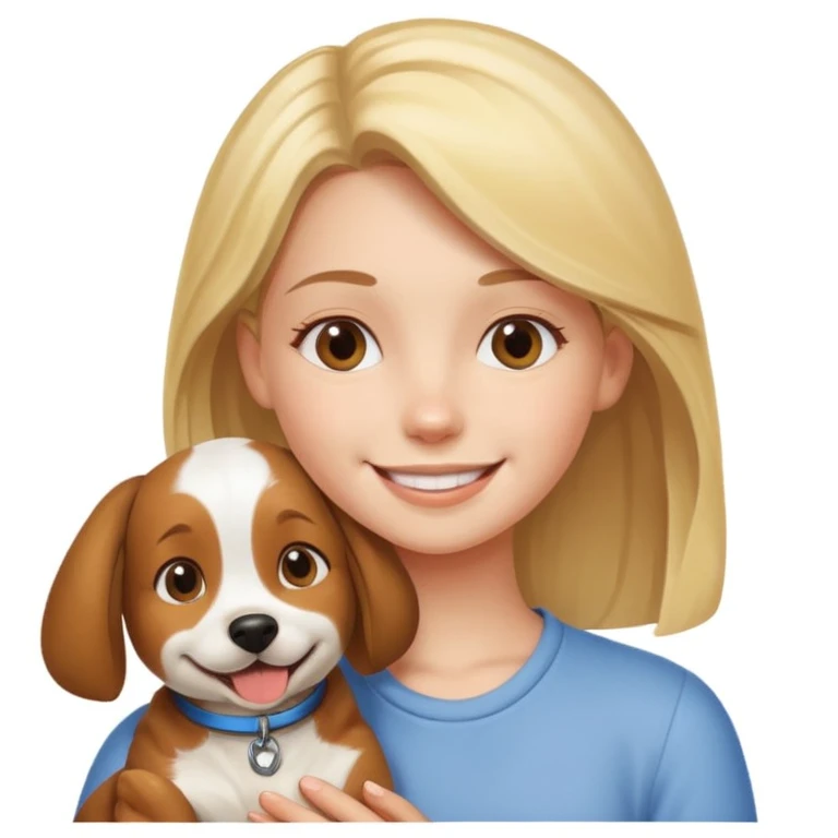 girl and her pet dog emoji