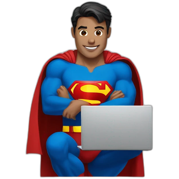 superman with laptop emoji