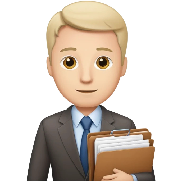 business man with file folder and documents emoji