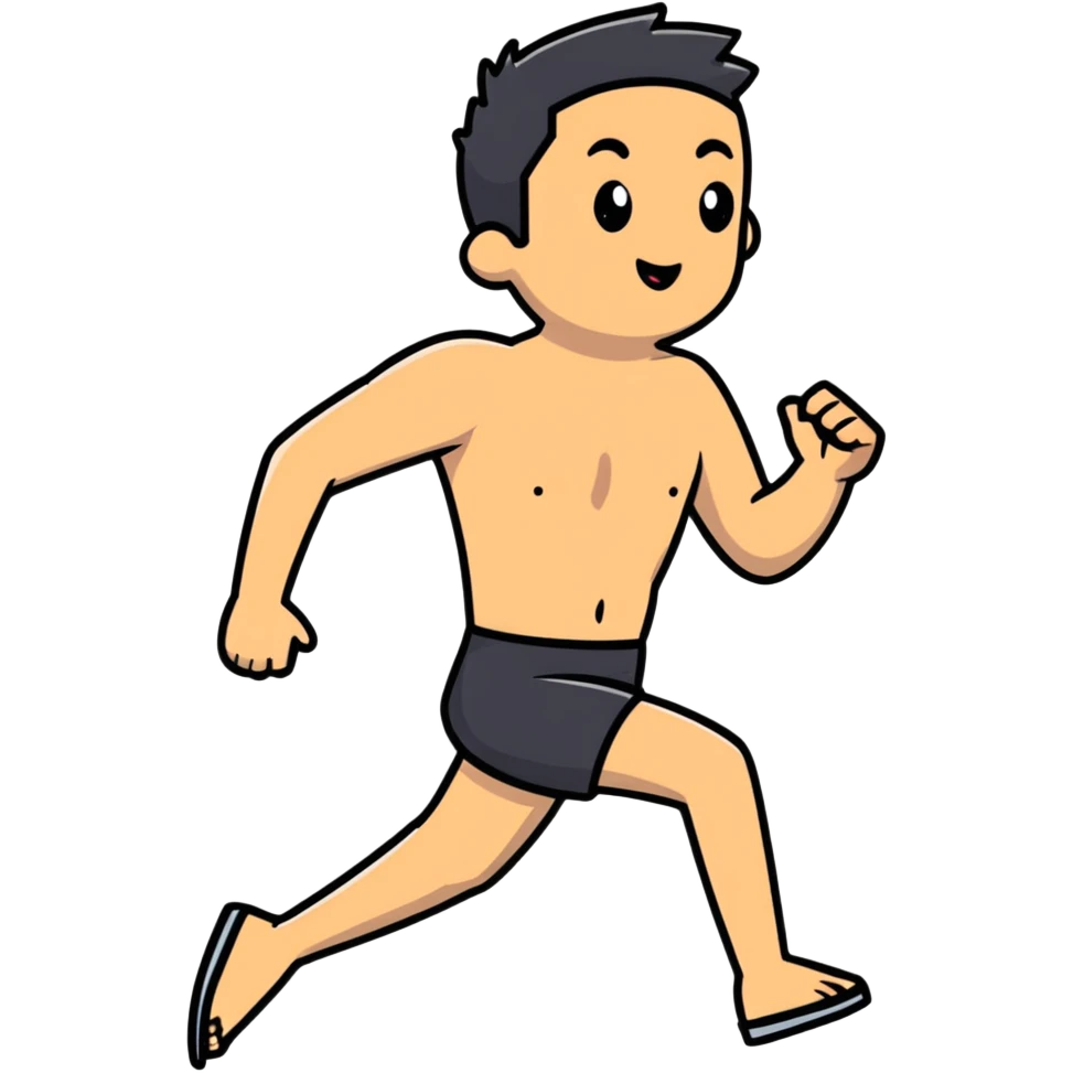 Running shirtless emoji
