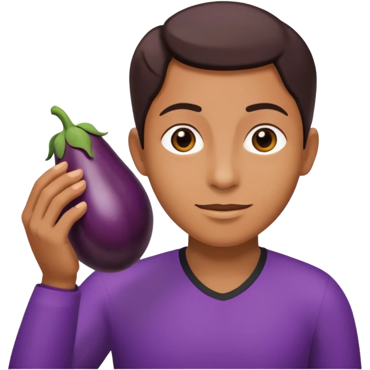holding brinjal emoji