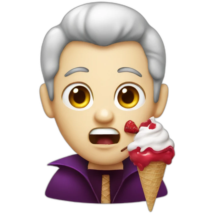 Dracula eat ice cream emoji