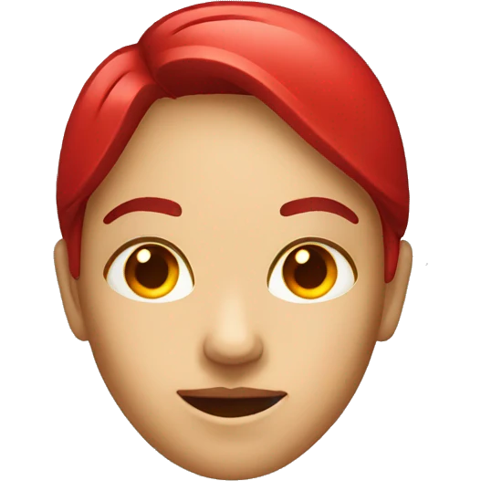 Woman head emoji with left eye glowing red emoji