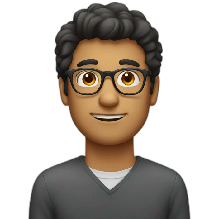 guy with spectacles and dark hairs emoji