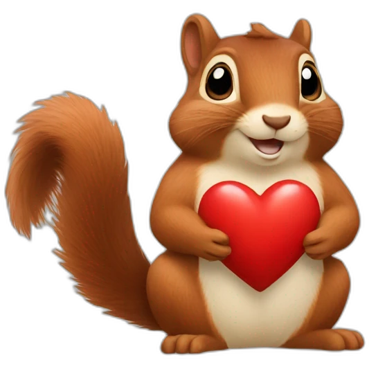 A squirrel makes a heart emoji