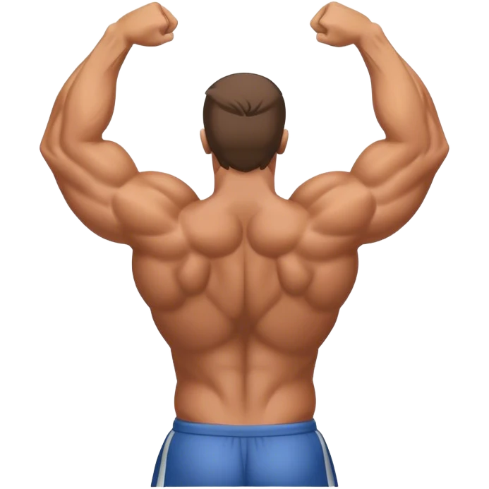 bodybuilder upper-back exercise emoji