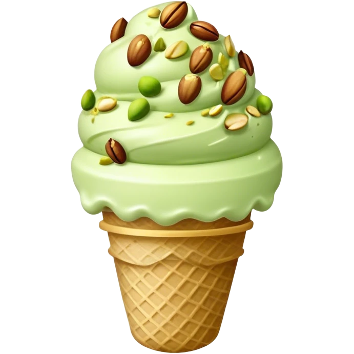 Pistachio ice cream with pistachios emoji