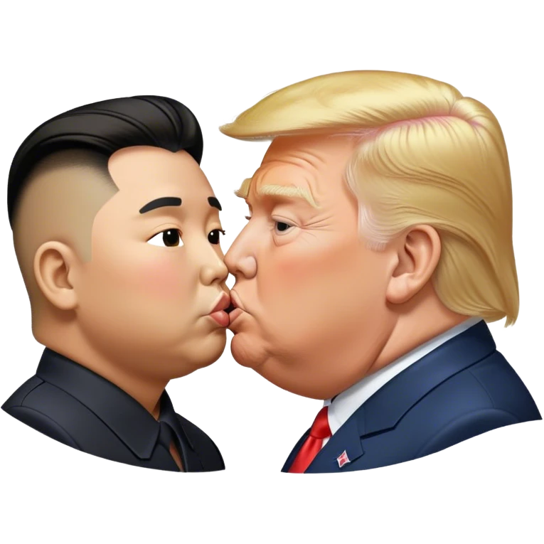 Donald trump kissing Kim Jong un  emoji