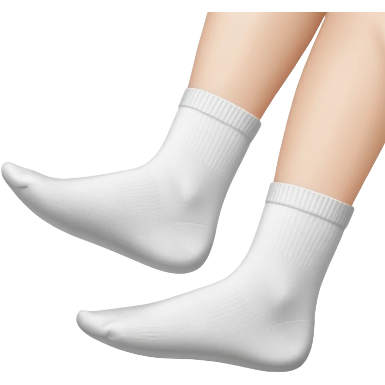 woman's feet wearing white crew socks viewed from directly underneath showing soles emoji