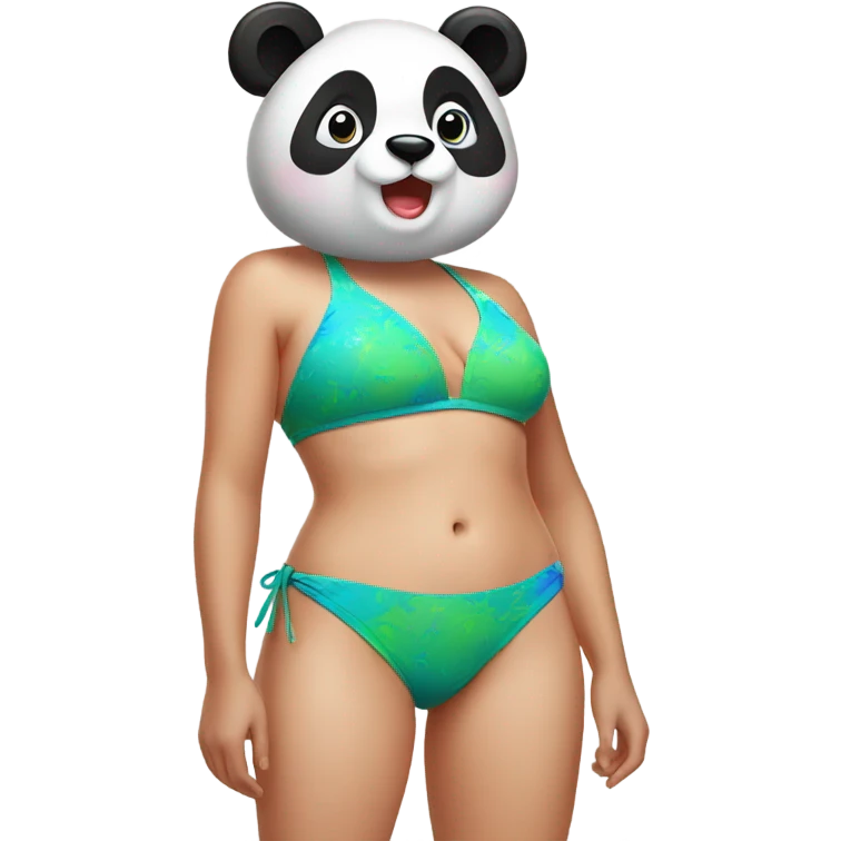 Panda wearing a bikini emoji