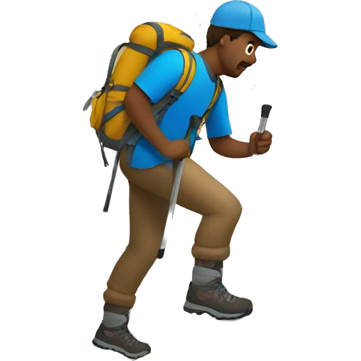 Hiking a mountain emoji
