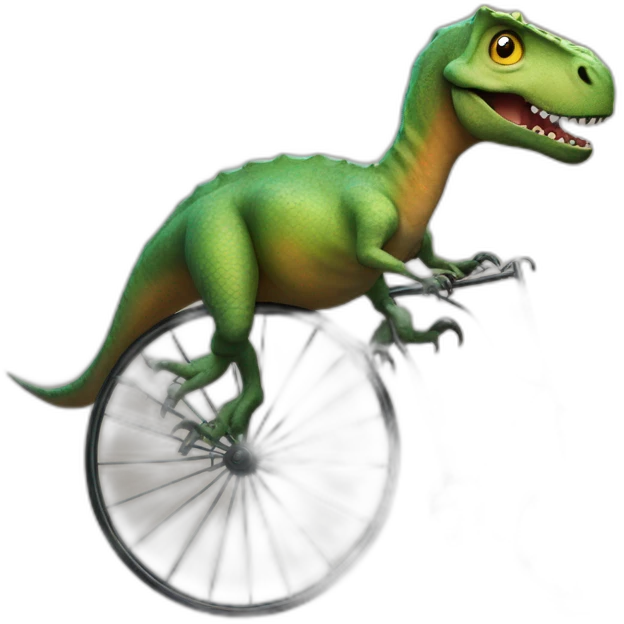 dinosaur on a penny-farthing emoji