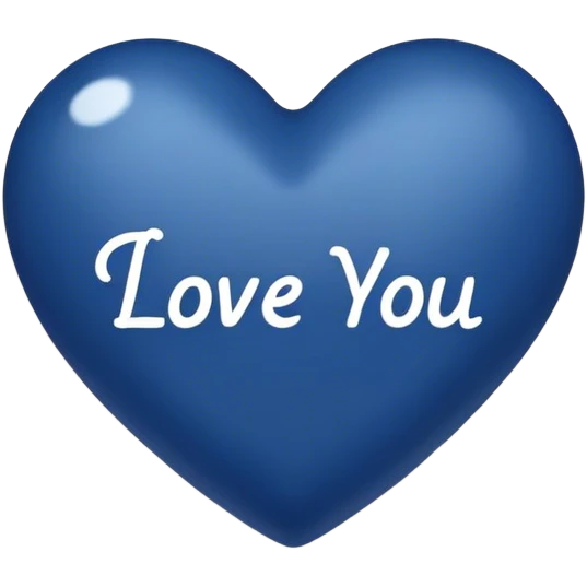Dark Blue heart either the words I Love You Ryan emoji