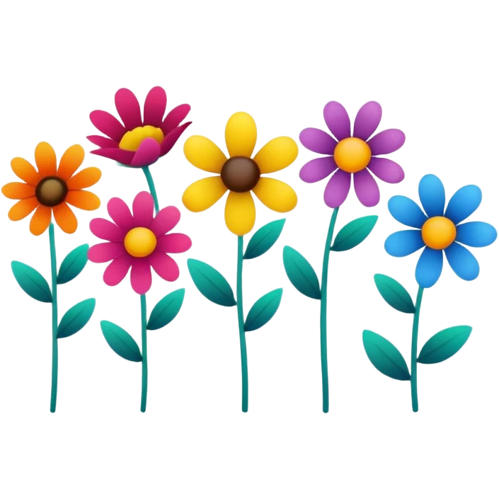 colorful flower in a line   emoji