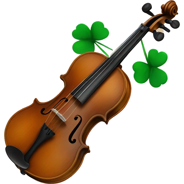 Clover on the violin emoji