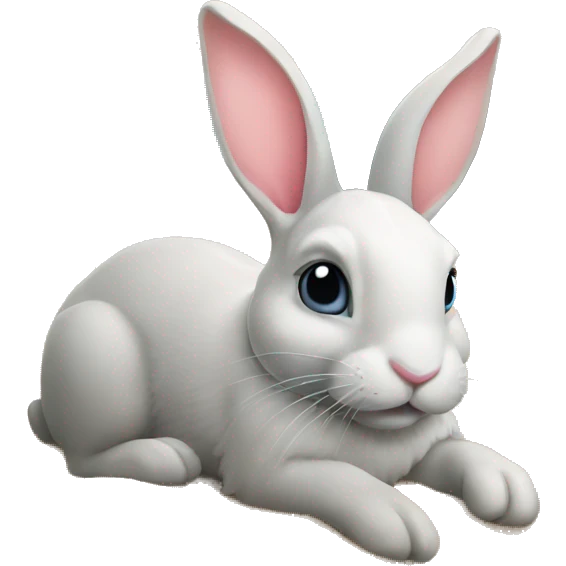 rabbit lays on beach emoji
