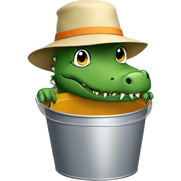 Crocodile in a bucket hat emoji